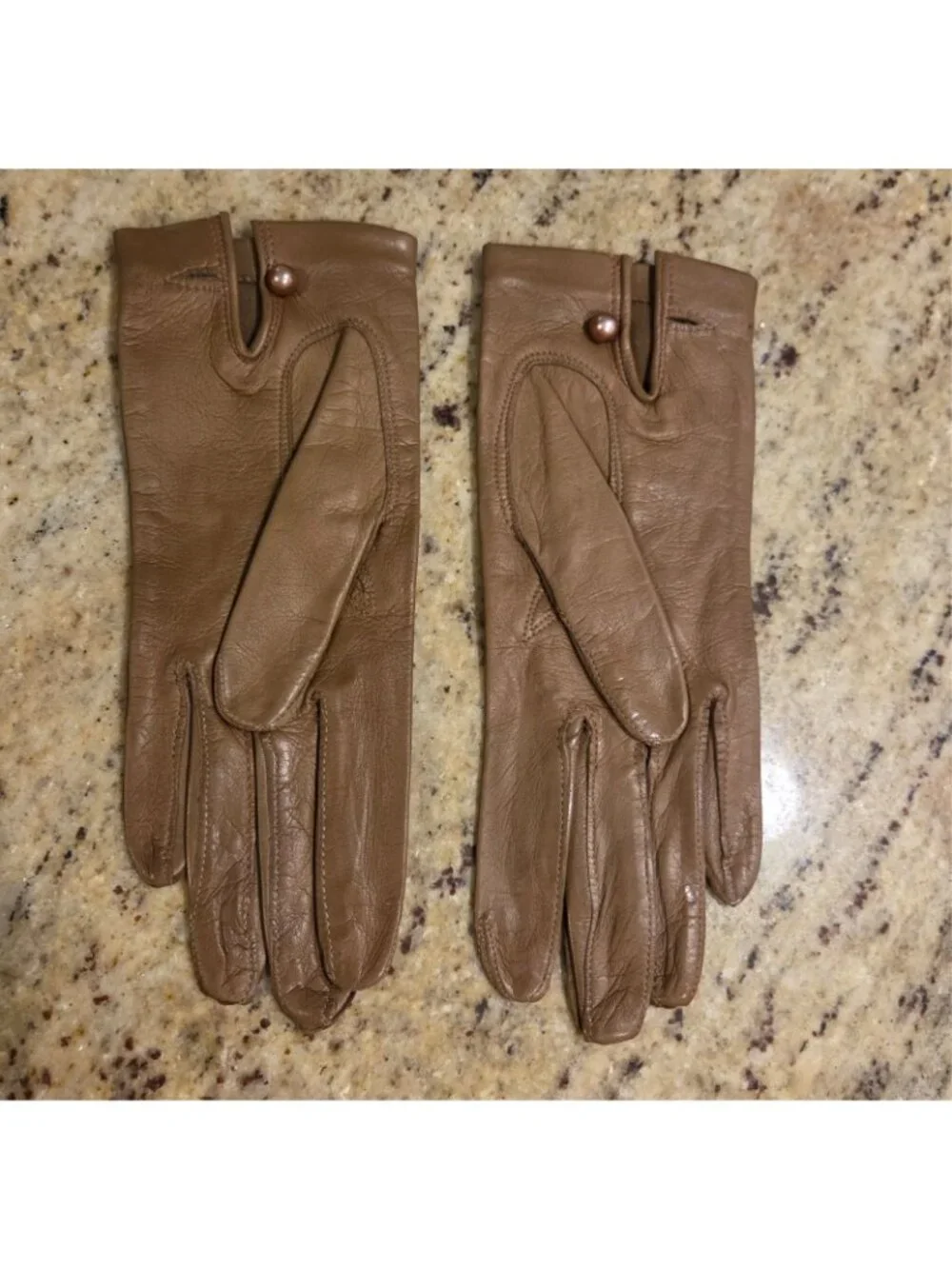 Vintage Womens Size S 6.5 Brown Soft Leather Formal Gloves Italy